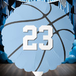 Carolina Blue Basketball Team Party/Player Sports Balloon<br><div class="desc">Carolina Blue Basketball Team Party / Player Birthday Sports Balloon: Fun customisable decorative party balloons for basketball teams and players with Carolina blue (light blue) team colours. Type in your own school letters, player's jersey number or initials, or any other text in the custom text box. You could also delete...</div>