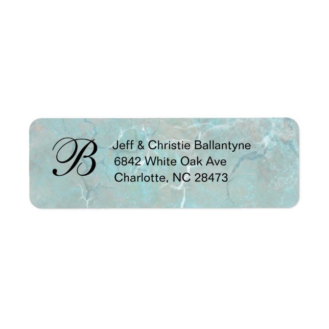 Carolina Blue Concrete Monogram Return Address Lab (Front)
