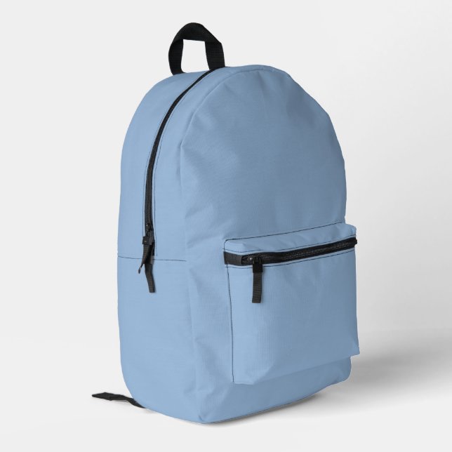 Carolina Blue Solid Colour Printed Backpack (Back Corner Left)