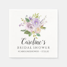 Carolina Bridal Shower Napkins - Watercolor Floral