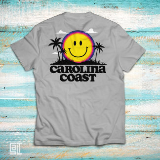 Carolina Coast Smiley Tropical Happy Smiley Face T-Shirt