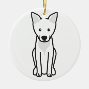 Carolina Dog Cartoon Ceramic Tree Decoration