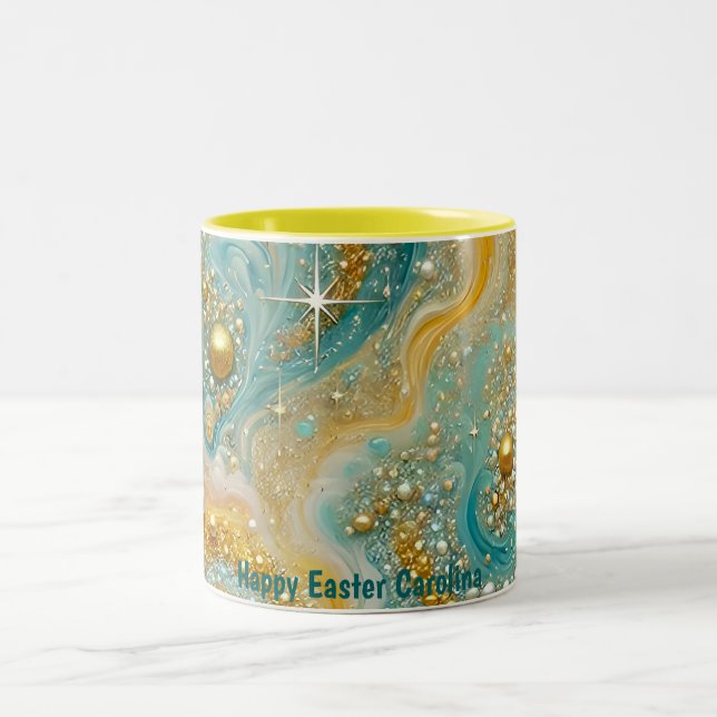 CAROLINA ~ EASTER Abstract pattern ~ Two-Tone Coffee Mug (Center)