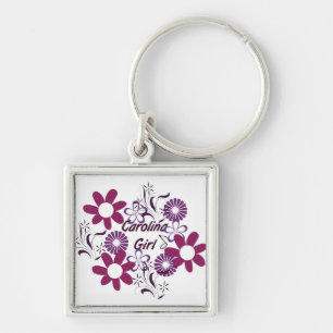Carolina Girl ~ Purple Flowers Keychain