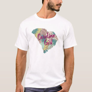 Carolina Girl - Tropical Floral South Carolina Des T-Shirt