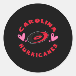 Carolina Hurricanes Valentine Hearts Nhl Officiall Classic Round Sticker