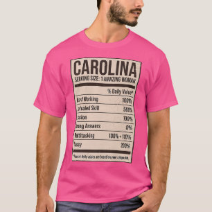Carolina Nutrition Facts Name Nickname Alias Title T-Shirt