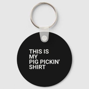 Carolina Pig Pickin Bbq Shirt  Key Ring