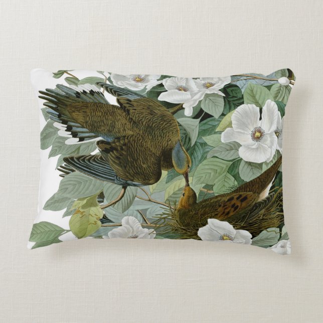 Carolina Pigeon Audubon Morning Dove Bird Decorative Cushion (Back)