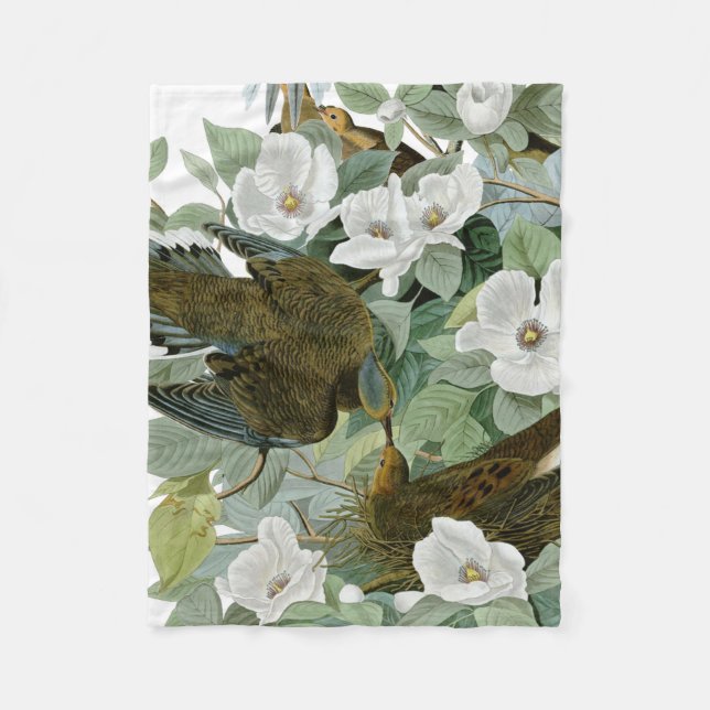 Carolina Pigeon Audubon Morning Dove Bird Fleece Blanket (Front)