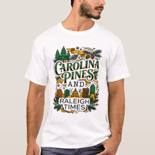 Carolina Pines And State Capitol Building Illustra T-Shirt
