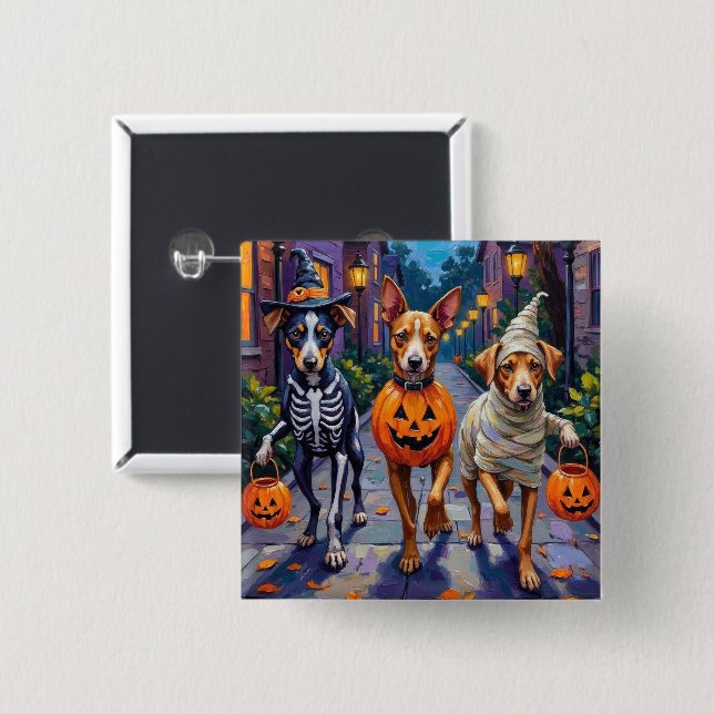 Carolina Trick-or-Treating in Halloween Costume 15 Cm Square Badge (Front & Back)