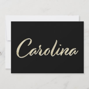 Carolina white gold Handwriting Karte Card