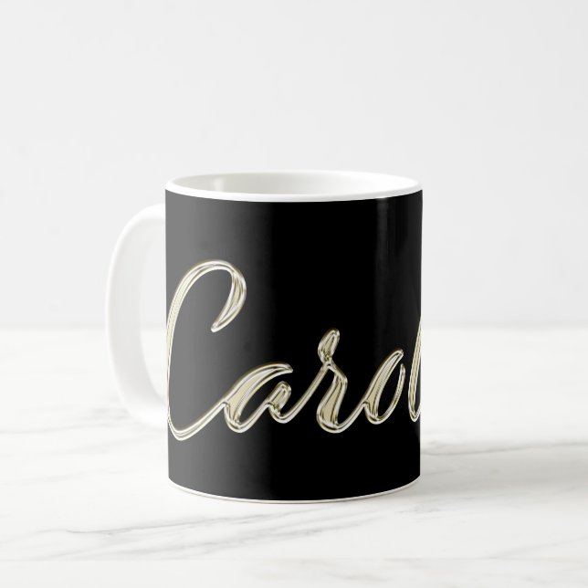 Carolina white gold handwriting mug coffee mug (Front Left)