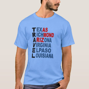 Caroline blue T-shirt TRAVEL USA