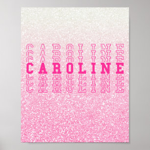 Caroline Pink Custom Repeat Name Poster