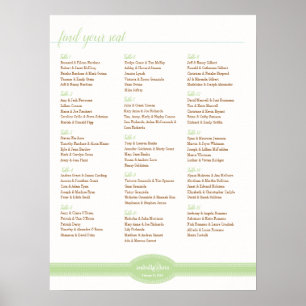 Caroline Seating Chart for Wedding, Mint
