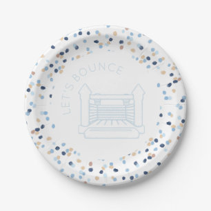 Caroline Watercolor Dots Bounce House Paper Plate