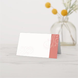 Caroline Wedding Place Cards, Coral Card