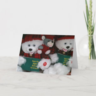 CAROLING BEARS SING MERRY CHRISTMAS HOLIDAY CARD