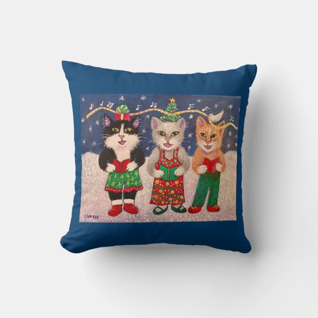 Caroling Cats Cushion (Front)