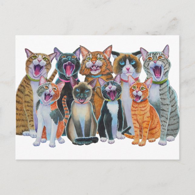 Caroling Cats Postcard (Front)