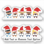 Caroling Children Christmas<br><div class="desc">* Cute illustration of children Carolers, ready to sing for you! * Several size options and choose matte glossy or transparent! * Add your text, family name, event, year or short message, or remove text option. * Use for decorating your laptop or sports bottles, scrap booking, DIY or crafting projects....</div>