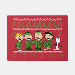 Caroling Christmas Sweater Graphic Doormat