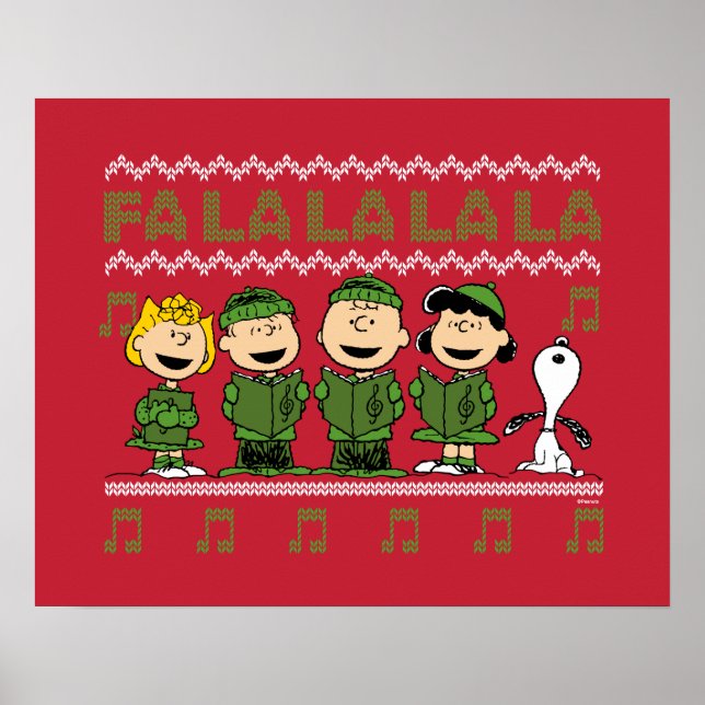 Caroling Christmas Sweater Graphic Poster (Front)