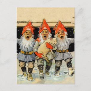 “Caroling Gnomes” by Jenny Nystrom Postcard
