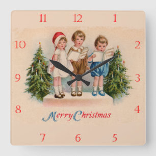 Caroling Kids Christmas Clock