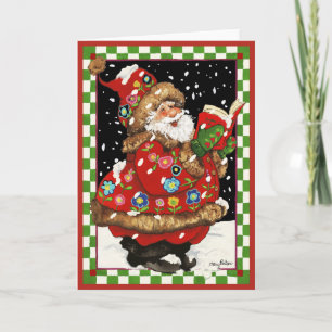 Caroling Santa Holiday Card