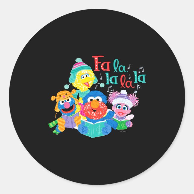 Caroling Sesame Street  Classic Round Sticker (Front)