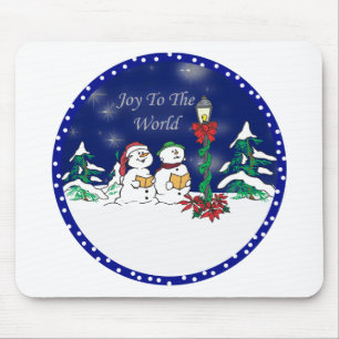 caroling snowman mouse pad