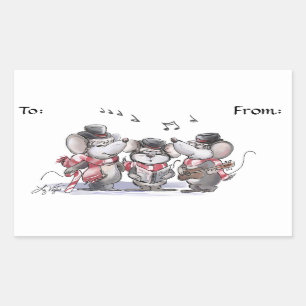 Caroling with Mic, Mac & Moe Gift Tag Stickers