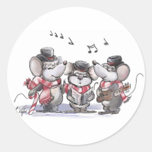 Caroling with Mic, Mac & Moe Sticker