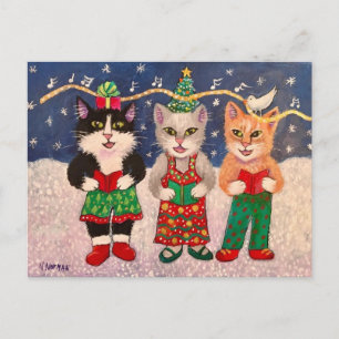 Carolling Cats Postcard