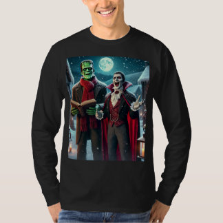 Carolling Frankenstein's Monster and Dracula T-Shirt