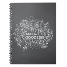 Carol's Doodles Spiral Notebook (Black)