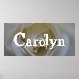 Carolyn White Rose Bedroom Door Banner Poster