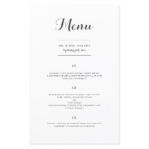 Carolyna Wedding Dinner Menu