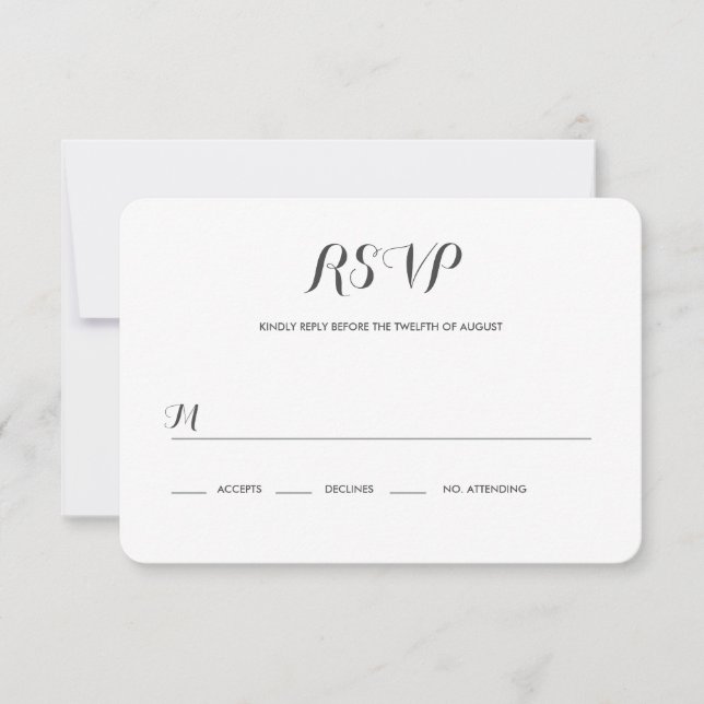 Carolyna Wedding RSVP Card (Front)