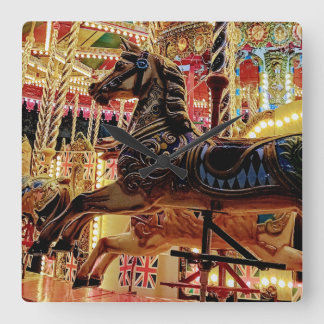 Carousal square wall clock