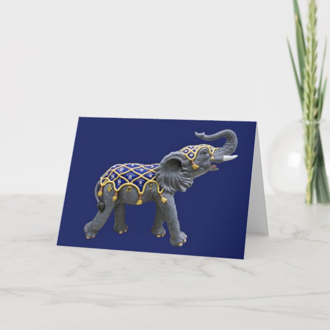 Carousel Animal Elephant Photo Card (Front)