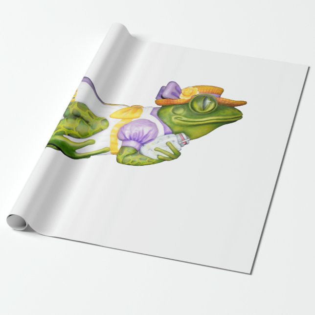 Carousel Animal Frog Photo Gift Wrap Paper (Unrolled)