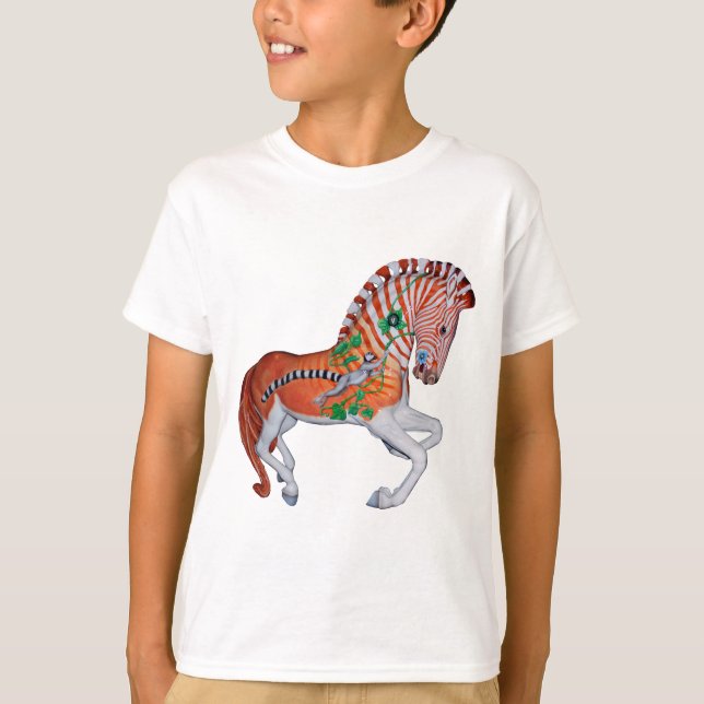 Carousel Animal Quagga Zebra Photo Kid's T-shirt (Front)
