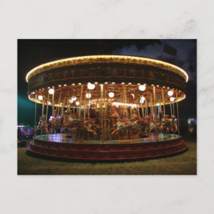 Carousel at night: The Great Dorset Steam Fair Postcard
