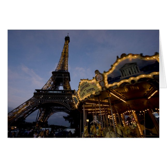 Carousel by the Eiffel Tower in the evening, (Front Horizontal)