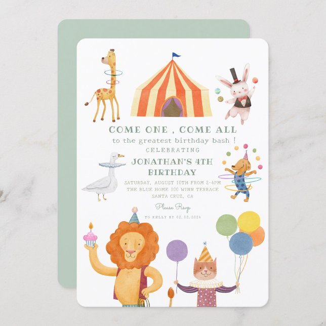 Carousel Circus Carnival Birthday Invitation (Creator Uploaded)