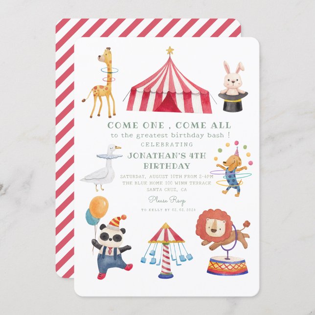 Carousel Circus Carnival Birthday Invitation (Creator Uploaded)